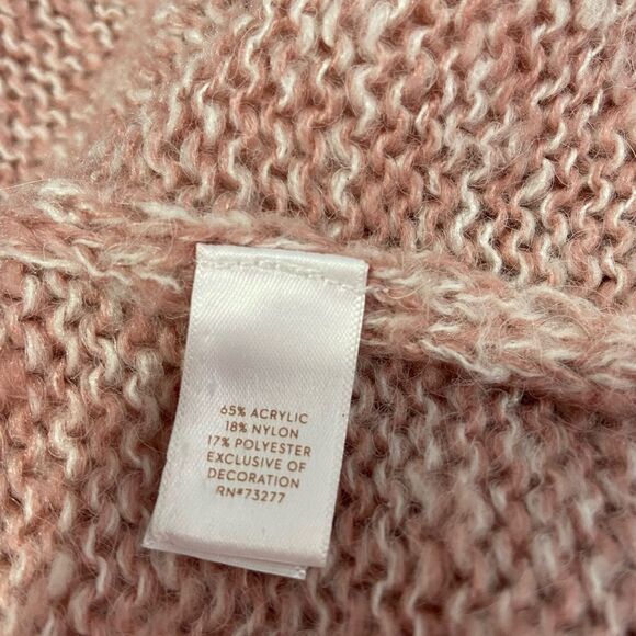 Lauren Conrad Long Sleeve Pink Fuzzy Sweater with Satin Back Bow Size Large - Picture 12 of 15